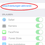 Einschränkungen aktivieren